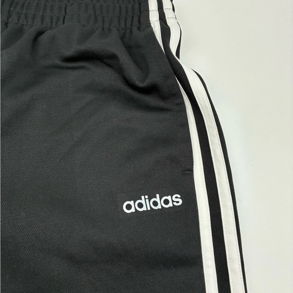 adidas Black Track Pants with White Stripes, Large - Picture 3 of 5